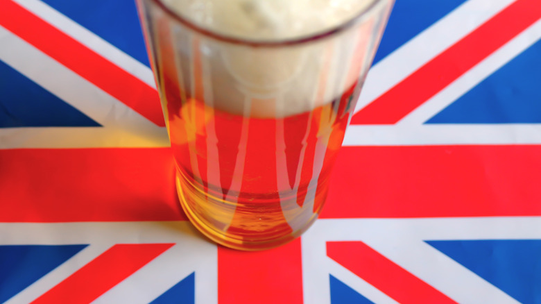 beer pint on union jack