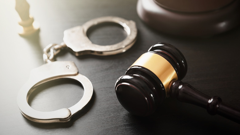 handcuffs and gavel