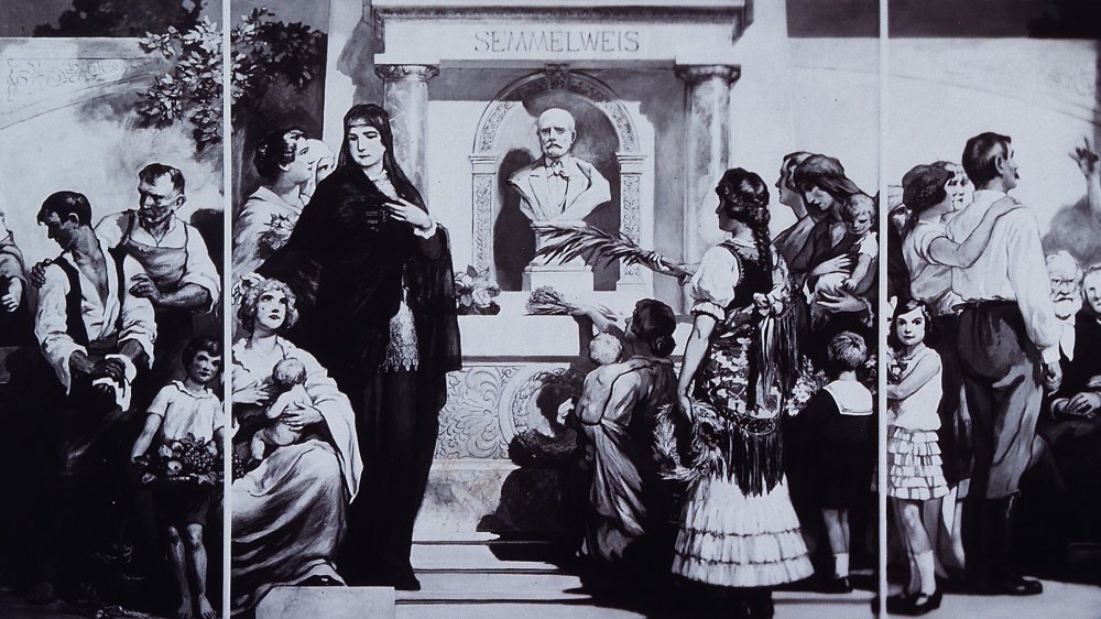 Ignaz Philipp Semmelweis. Photograph after a frieze in the Social Hygiene Museum, Budapest.