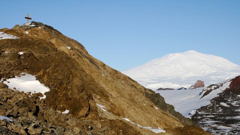 Cross with Mt. Erebus in the background