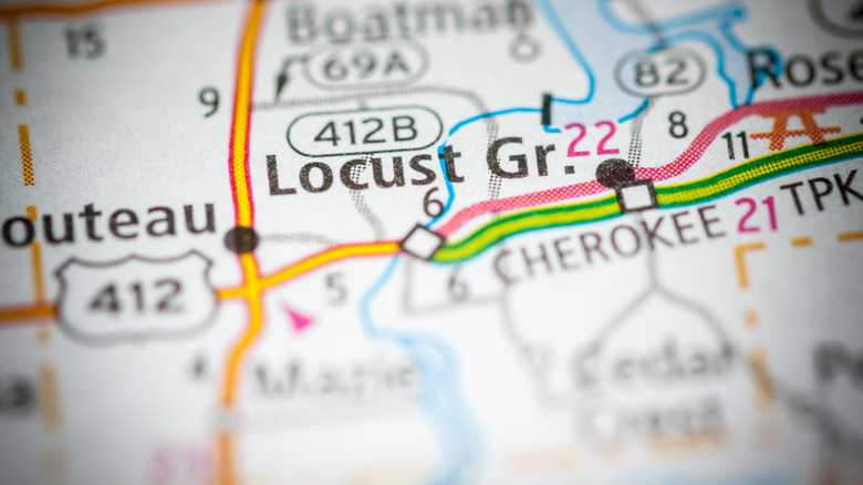 Map of Locust Grove, Oklahoma 