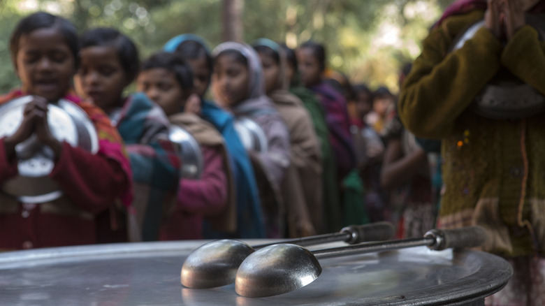 Rice served to school children