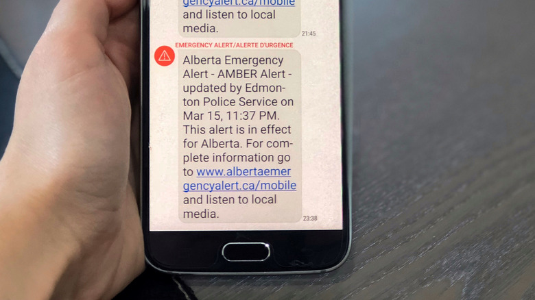 Emergency alert on phone