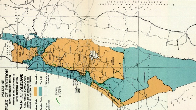 map of the 1947 UN Partition Plan