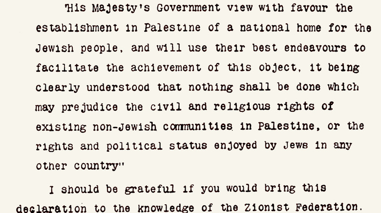 fragment Deklaracji Balfoura