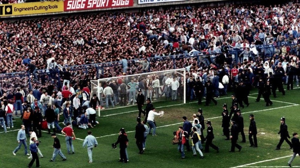 Footage of the Hillsborough disaster unfolding