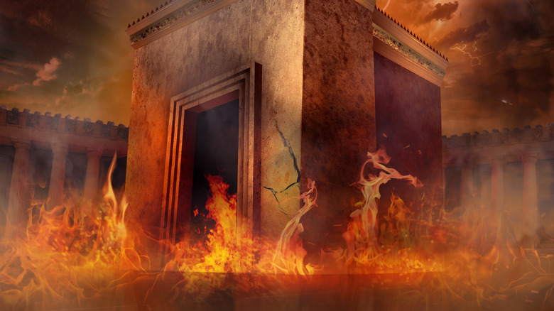  Jewish temple on fire