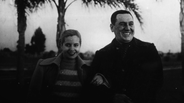 Juan and Eva Peron smiling