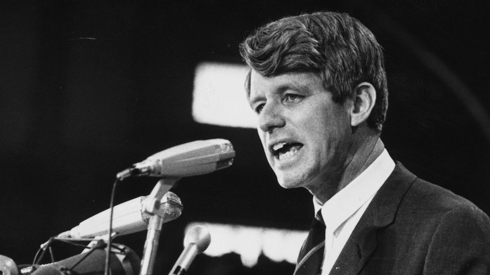 Robert Kennedy speaks at a rally