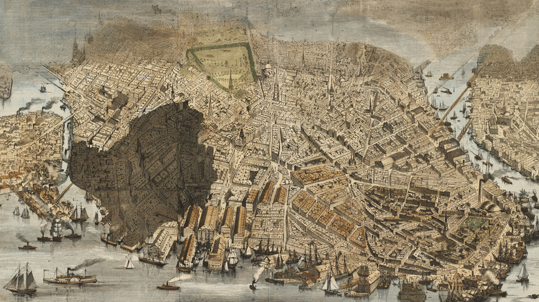 Burned district of Boston 1972