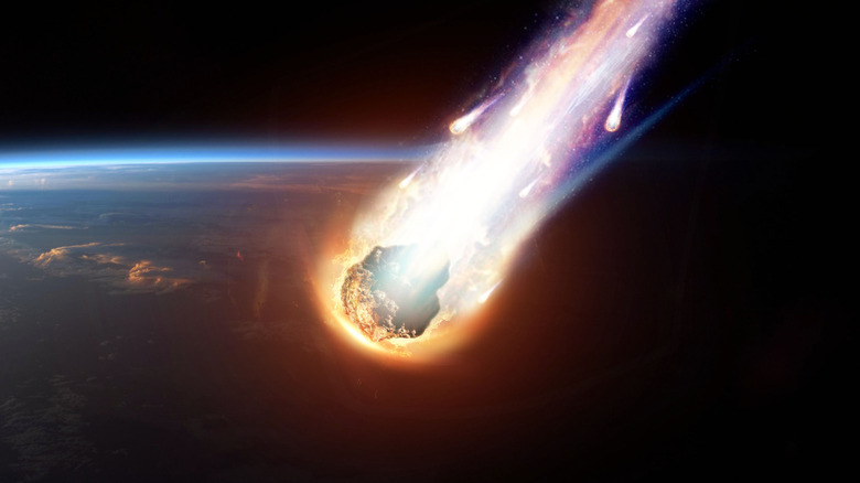 Meteorite heading towards Earth from space