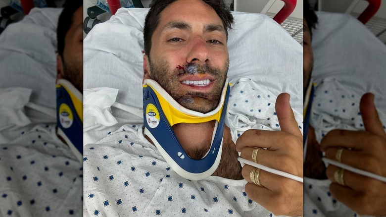 Nev Schulman in neck brace