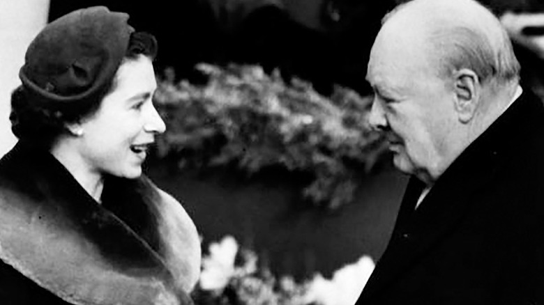 Queen Elizabeth and Winston Churchill