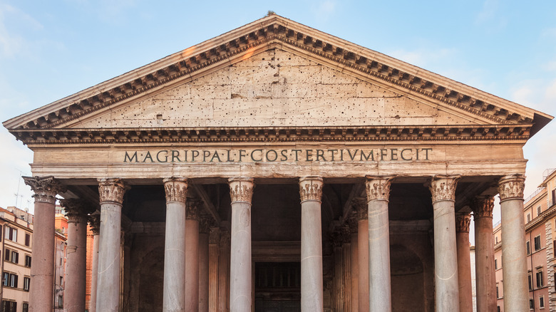 roman text on a roman building