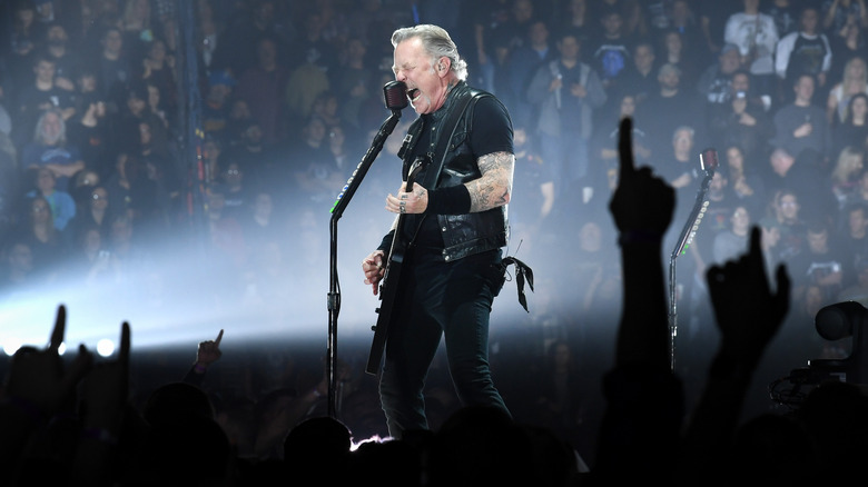 James Hetfield performing audience hands