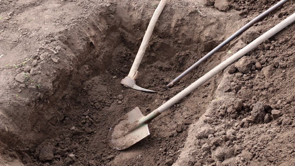 a grave being dug