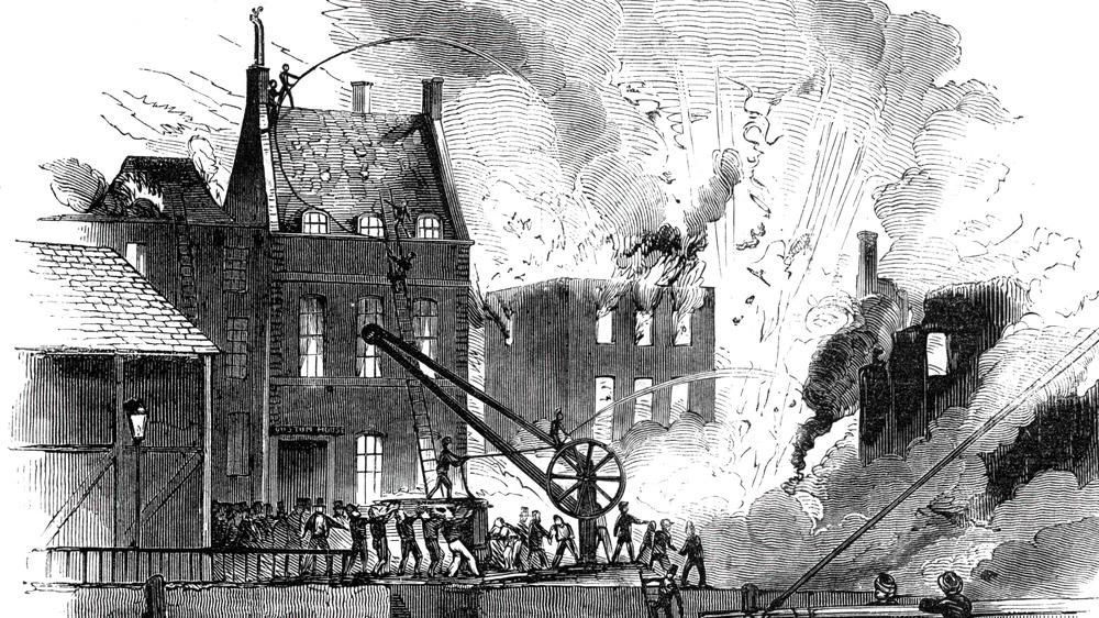 burning building