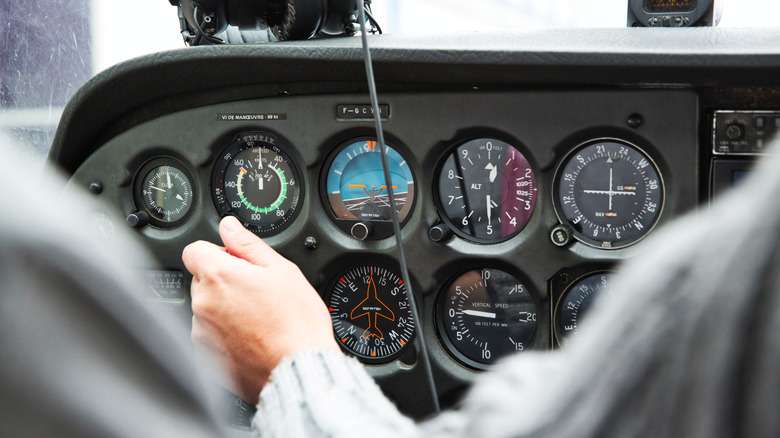 the controls of a cessna