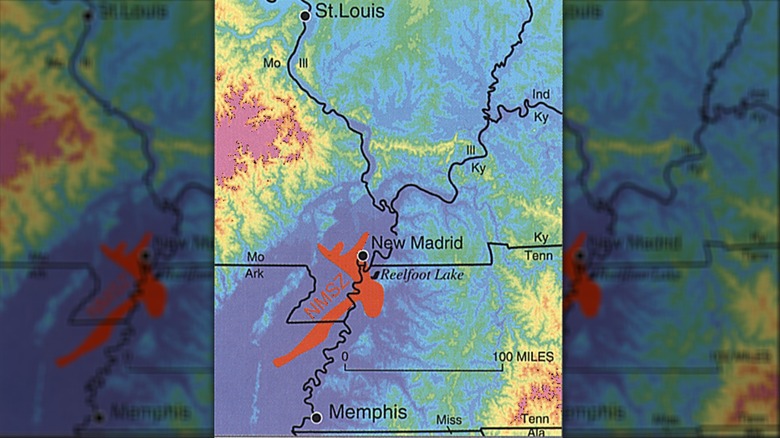 map of New Madrid Fault