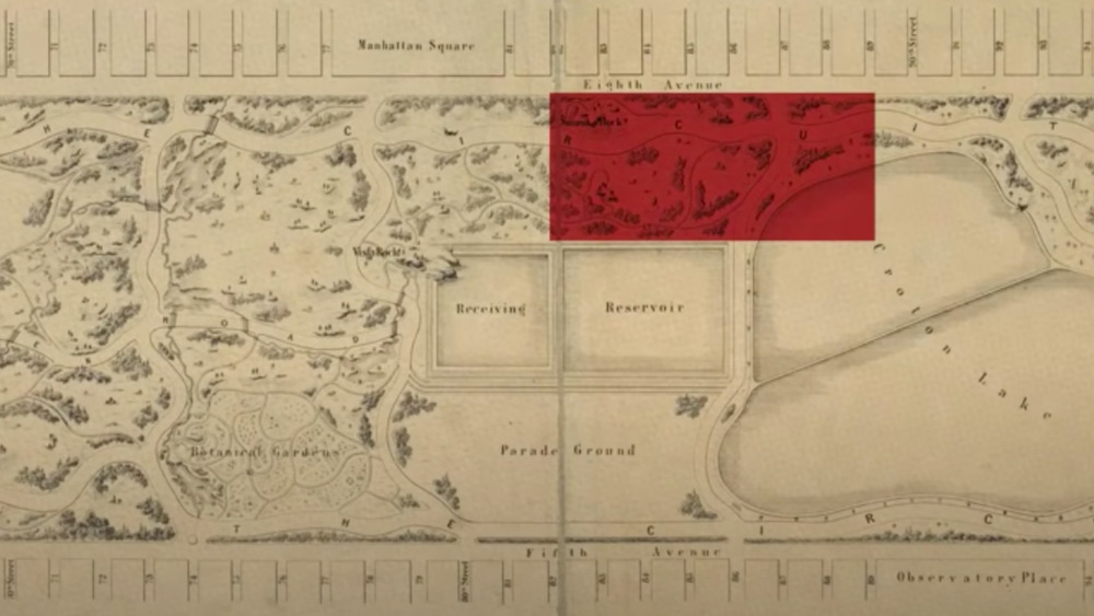 Seneca Village on map of Central Park