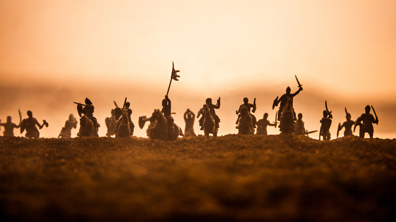 silhouette of a cavalry brigade