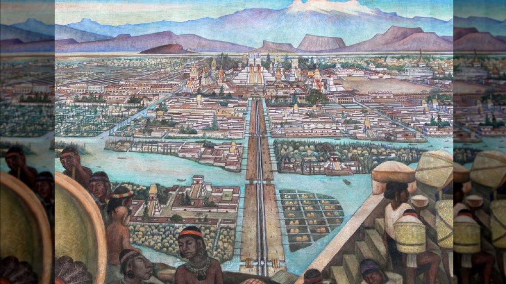 Mural by Diego Rivera showing a view of Tenochtitlan