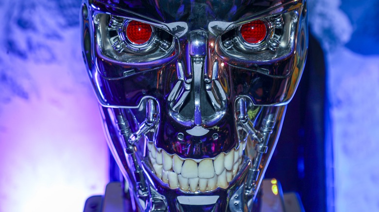 Terminator movie prop robot model face