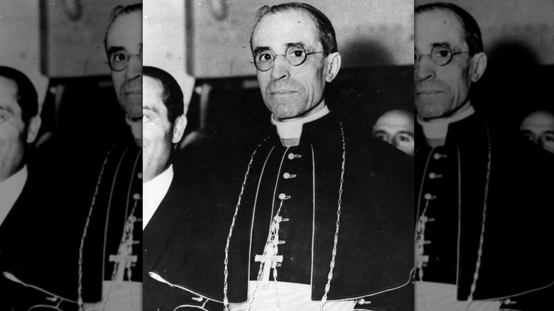 Cardinal Pacelli looks up