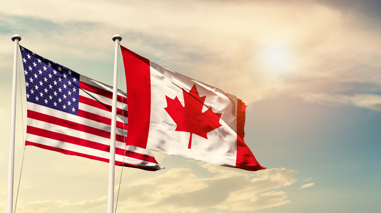 U.S. and Canadian flags