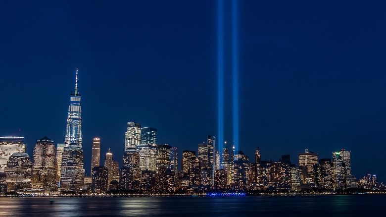 Light tribute to Twin Towers