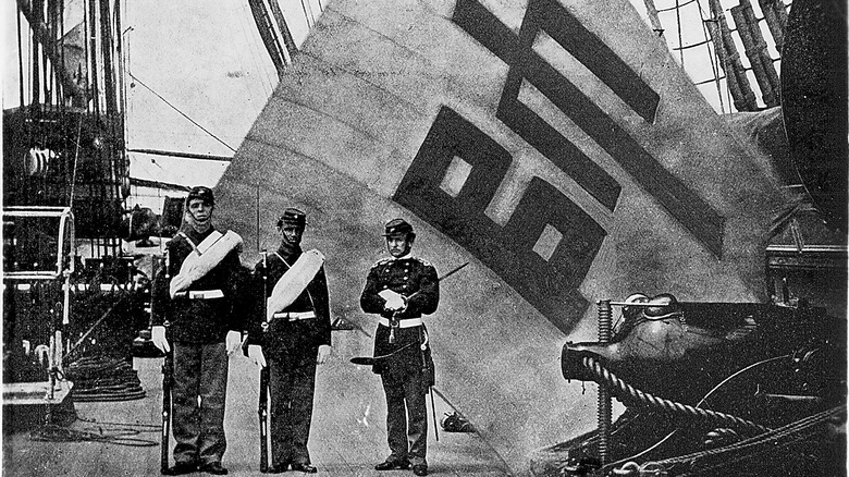 Captured Korean soldiers on USS Colorado