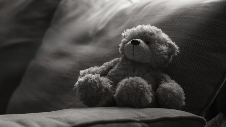 teddy bear on a couch