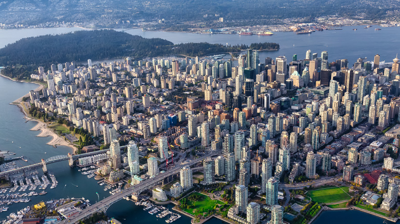 Aerial shot of Vancouver BC