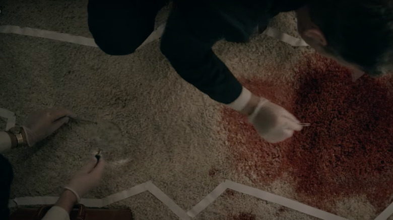 Police investigating blood stain