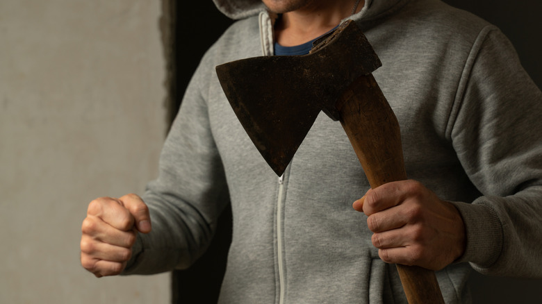 Man with ax in hand 