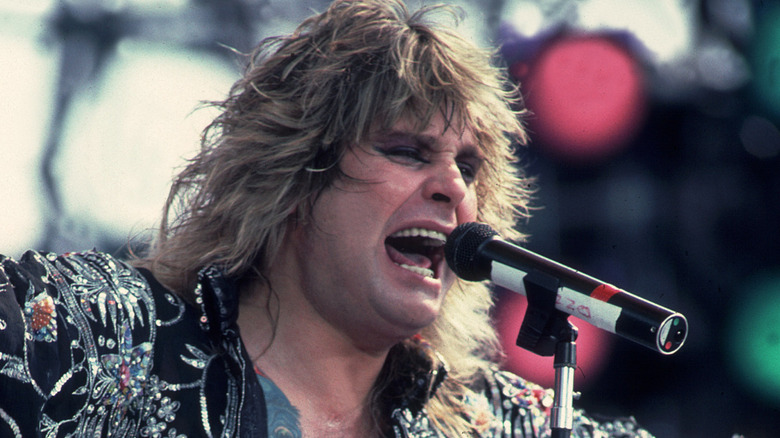 Ozzy Osbourne performing at Live Aid