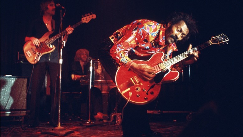 Chuck Berry and band playing