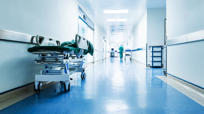 hospital bed in hallway