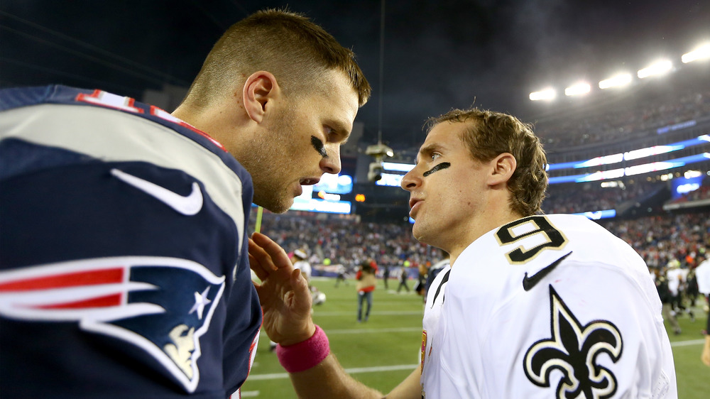 Brees looking up at Brady