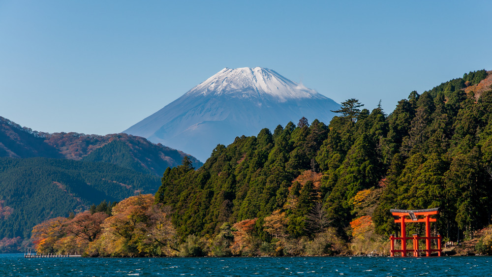 Hakone, Japan, at Lake Ashii in sight of My. Fuji