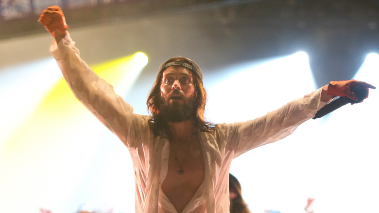 Jared Leto with his band