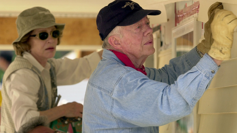 Jimmy and Rosalynn Carter working