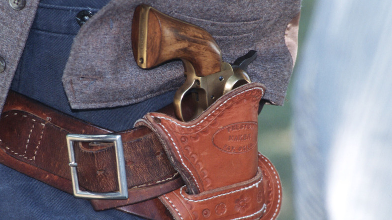 Old West-style handgun in holster