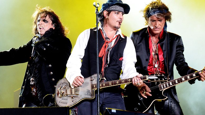 Hollywood Vampires playing on stage