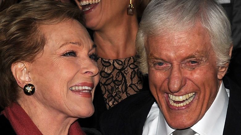 Julie Andrews and Dick Van Dyke both laughing