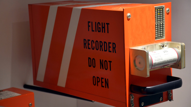 Closeup of flight data recorder, 2023