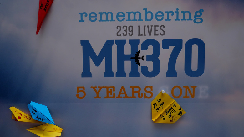Remembrance sign for MH370 victims
