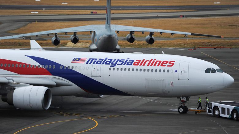 Malaysia Airlines plane on runway