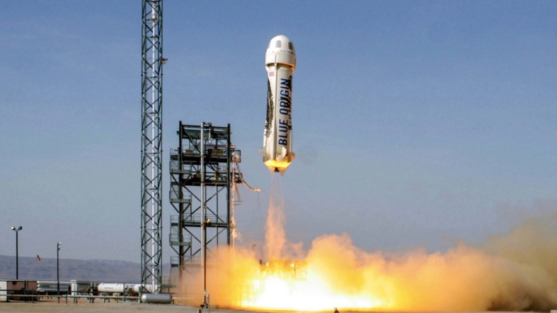 Blue Origin rocket taking off