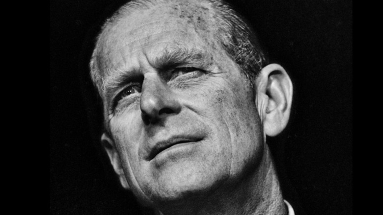 Black and white photo of Prince Philip 